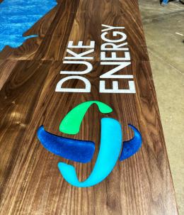 Custom Conference Table With CNC Logo And Topography 7