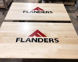 Matching Maple Conference Tables With Custom Logo 6