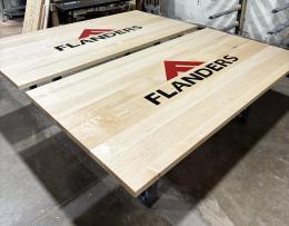 Matching Maple Conference Tables With Custom Logo 5