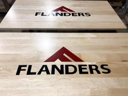 Matching Maple Conference Tables With Custom Logo 1