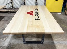 Matching Maple Conference Tables With Custom Logo 2