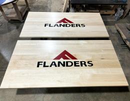 Matching Maple Conference Tables With Custom Logo 4