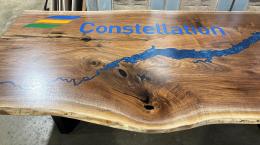 Live Edge Walnut Conference Table With Topography And C