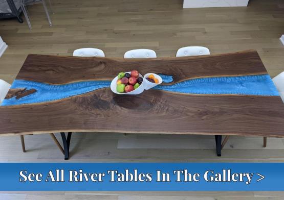 Live Edge Epoxy Dining Table - In Stock