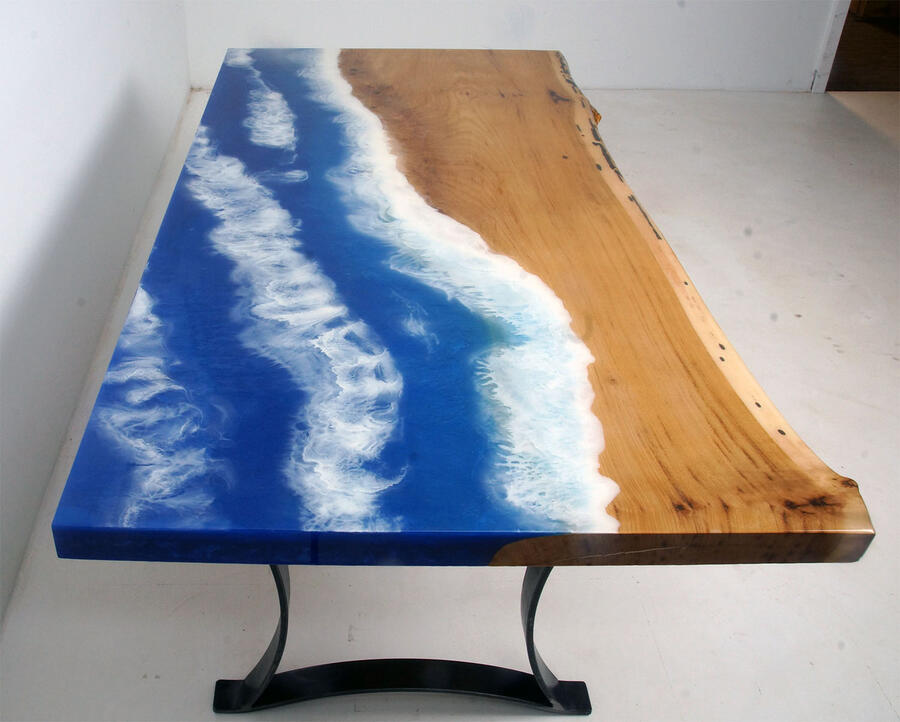Incredible Handmade Epoxy Ocean Tables For Sale In USA