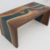 Double Waterfall Walnut Coffee Table