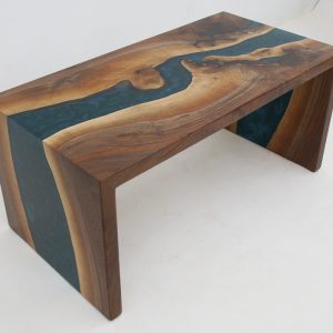 Double Waterfall Walnut Coffee Table