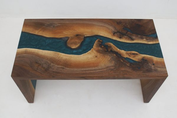 Double Waterfall Walnut Coffee Table - Image 5