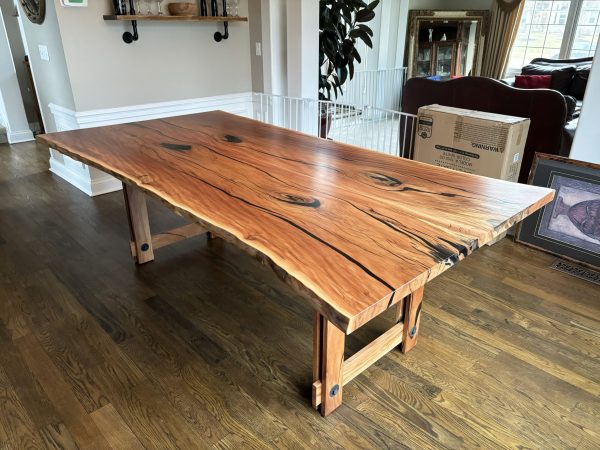 Sycamore Dining Table With Wood Base - Image 3