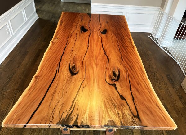 Sycamore Dining Table With Wood Base - Image 4