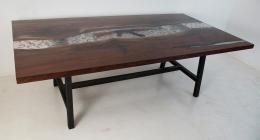 Conference Resin River Table With Embedded Firearm And