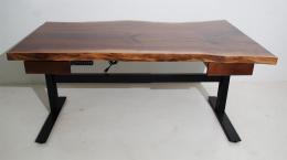 Live Edge Uplift Desk With Drawers 3