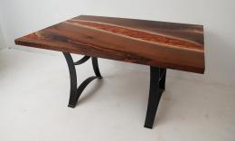 Dining River Table With Orange Resin 2