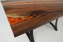 Dining River Table With Orange Resin 4