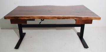 Live Edge Uplift Desk With Drawers