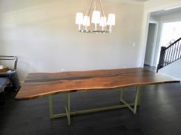 Live Edge Black Walnut And Black Epoxy River Dining Tab