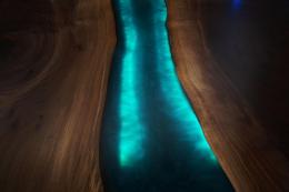 LED Backlit Epoxy Resin River Conference Table 3