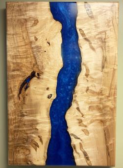 Maple Live Edge Wood And Epoxy Resin Wall Art 2