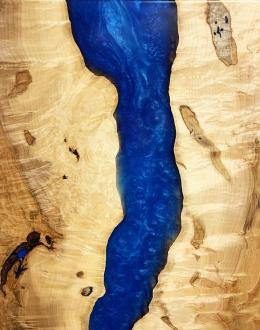 Maple Live Edge Wood And Epoxy Resin Wall Art 1