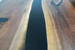 Black Walnut Conference Room Table With Black Epoxy Res