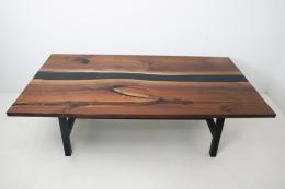 Black Walnut Conference Room Table With Black Epoxy Res