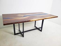 Blue Epoxy Resin River Dining Table 2