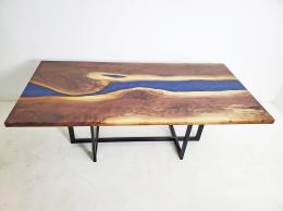 Blue Epoxy Resin River Dining Table 1