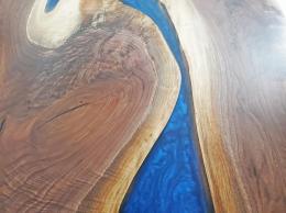 Blue Epoxy Resin River Dining Table 4