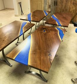 Modular Walnut River Conference Table Set 6