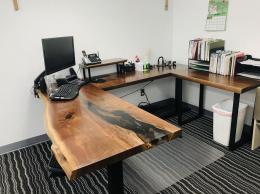 Two Part Live Edge Corner Desk 1