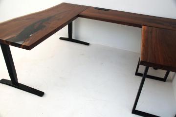 Two Part Live Edge Corner Desk 6