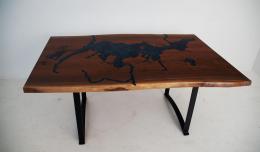Topographical CNC Dining Table Of Lake Sunapee 5