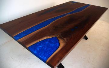 Walnut Resin Conference Table With Rivers And Lakes 6