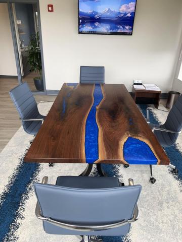 Walnut Resin Conference Table With Rivers And Lakes 9