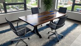 Walnut Resin Conference Table With Rivers And Lakes 11