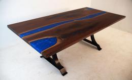 Walnut Resin Conference Table With Rivers And Lakes 1