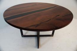 Round Walnut Black River Table 4