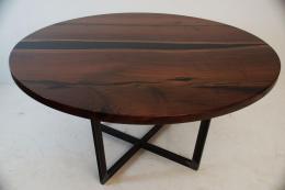 Round Walnut Black River Table 1