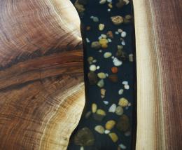 Large Conference Table With Embedded River Rocks 4