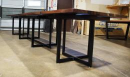 Contiguous Dining Table & End Table Set With Clear Epox