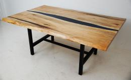 Maple Kitchen Table With Faux Live Edge 10