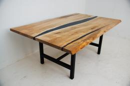 Maple Kitchen Table With Faux Live Edge 5