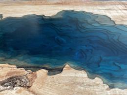 Spalted Maple Coffee Table With CNC Engraved Lake Tahoe