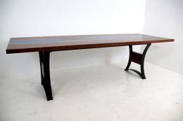 Walnut LED Lit Dining Room River Table 6