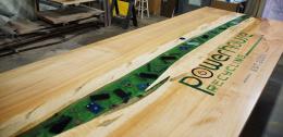 Large Conference River Table With CNC Logo & Embedded E