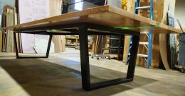 Large Conference River Table With CNC Logo & Embedded E