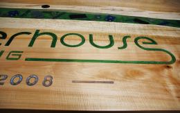 Large Conference River Table With CNC Logo & Embedded E