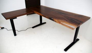 Sit-Stand Desk With Clear Epoxy Resin