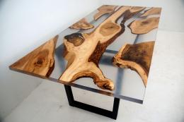 Live Edge Dining Table With Clear Resin 1
