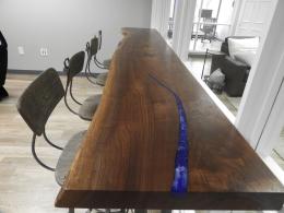 Live Edge Walnut & Resin Bar Top Table 2